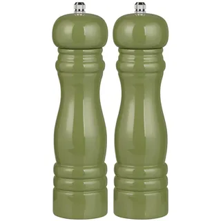 Salzstreuer und Pfefferstreuer 2-teiliges Set mit Keramikmahlwerk aus Holz Gewürzmühle für Küche oder Tisch Geschenk (Grün)