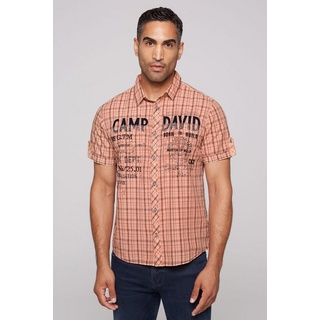 CAMP DAVID Kurzarmhemd aus Baumwolle orange