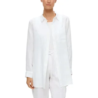 Longbluse S.OLIVER Gr. 36, weiß (white) Damen Blusen langarm in Unifarbe