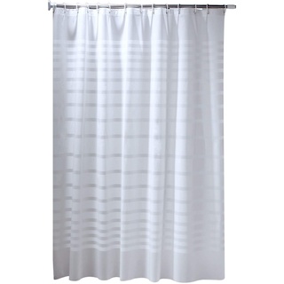 Bishilin Badewannen Duschvorhang 150x180 Weiß Streifen 3D Lustiger Duschvorhang aus Polyester-Stoff
