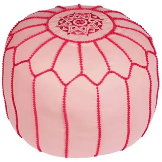 Marrakesch Orient & Mediterran Interior Pouf Marokkanische Pouf Sitzkissen Deko Outdoor Chems rosa, Handarbeit rosa