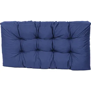 TexDeko Garden Palettenkissen 120x60x18cmgesteppt wasserabweisend UV-beständig, Dunkelblau - Dunkelblau