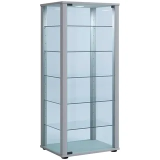 VCM Standvitrine Kavisa L 50 x 38 x 115 cm Silber