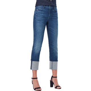 G-Star Damen Jeans Noxer Straight Fit Straight Fit Faded Neptune Blau C571 Hoher Bund Reißverschluss W 25 L 30