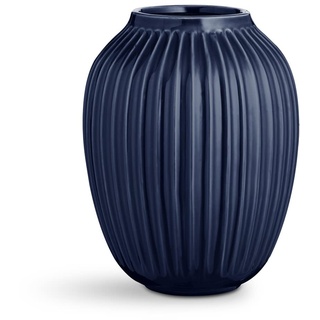 Kähler Vase H25.5 cm Hammershøi dänisches Design für Blumen Handarbeit, blau