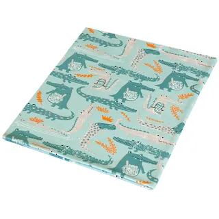 1buy3 Jersey Stoff Gemustert zum nähen | 92% Baumwolle, 8% Elasthan | Kinderstoff | Baumwolljersey | Muster: Krokodil grün | 50cm x 160cm | Grundpreis je m2 = €9,99