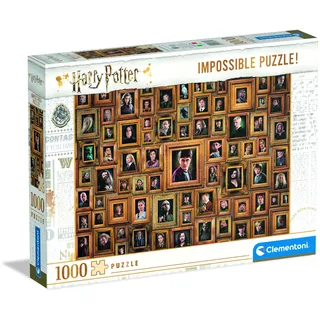 Clementoni 61881 Impossible Puzzle Harry Potter – Puzzle 1000 Teile ab 9 Jahren, Erwachsenenpuzzle mit Wimmelbild, herausforderndes Geschicklichkeitsspiel für die ganze Familie