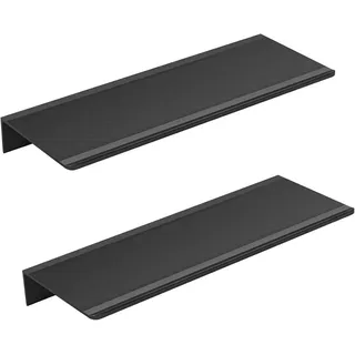 Wandboard 40 x 12 cm, 2er-Set, Aluminium, schwarz, für Badezimmer