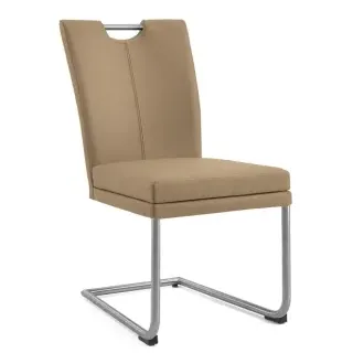 Niehoff Colorado Schwingstuhl mit Griff, Rundrohr, Microfaser Nirvana beige