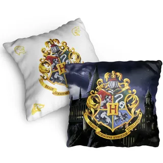 Harry Potter Kissen Hogwarts 40 x 40 cm Gryffindor Hufflepuff Ravenclaw Slytherin Ron Hermine Kopfkissen Dekokissen Reisekissen Schmusekissen Zierkissen Kuschelkissen Polster passend zur Bettwäsche