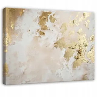 WallArena Abstrakt Gold Leinwand 120x80 cm