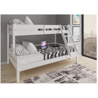 VitaliSpa® Kinderbett Everest Etagenbett Weiß Hochbett Stock Bett 90x200 und 140x200 weiß