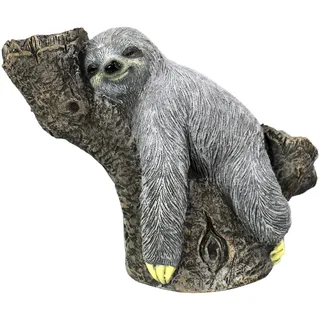 DARO DEKO Tier Figur in Stein-Optik Faultier auf Baumstamm bepflanzbar 50 x 38cm