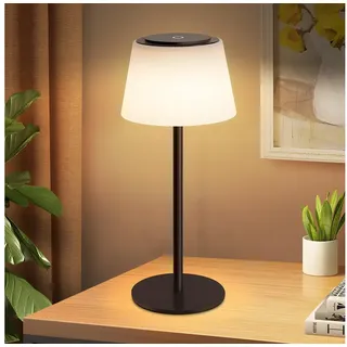 Nettlife LED Nachttischlampe Tischleuchte Kabellos Akku Touch Dimmbar Schwarz 3600mhA Batterie, Dimmbar, LED fest integriert, Modern Tischlampen mit USB Aufladbar schwarz