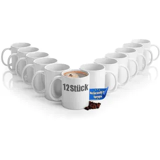 BigDean Kaffeetasse 0,3 l Weiß 12 St.