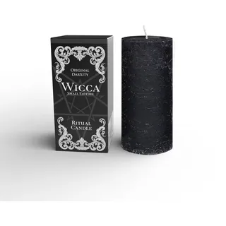 DarXity Wicca Ritual Candle - Schwarze Stumpenkerze, schwarz durchgefärbt, Made in Germany