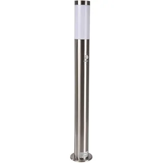 Novatool Gartenlampe I 80 cm I mit Bewegungsmelder I Edelstahl I IP44 I E27 Sockel I Gartenleuchte Stehlampe Säulenlampe außen Außenlampe Aussenleuchten Sockelleuchte Pollerleuchte Wegeleuchte