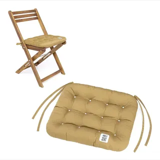 HAVE A SEAT Living - Sitzkissen Klappstuhl 40x35 cm - 2er Set - Bequemes Sitzkissen Outdoor - Waschbar bis 95°C, Wetterfest, Orthopädisch - Made in Germany (2er Set - 40x35 cm, Beige)