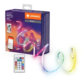 LEDVANCE SMART+ WIFI FLEX 5M LED-Streifen, weiß, 22W, 500lm, dimmbar, dynamisches Magic-RGB Lichteffekt, individuelle Lichtfarbenwahl, App-steuerbar, lange Lebensdauer, einfache Montage, IP20