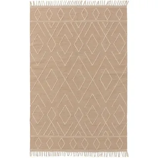benuta Teppich Sydney, rechteckig, Höhe: 5 mm, Kunstfaser, Berber, Ethno-Style, Wohnzimmer beige|weiß Ø 0 cm x 160 cm x 230 cm x 5 mm