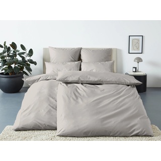 Bettwäsche LEGER HOME BY LENA GERCKE "Anisa in Gr. 135x200 oder 155x220 cm" Gr. B/L: 135 cm x 200 cm (1 St.), B/L: 80 cm x 40 cm (1 St.), Renforcé, grau (hellgrau) Renforcé-Bettwäsche Bettwäsche aus Baumwolle, unifarbene mit Reißverschluss