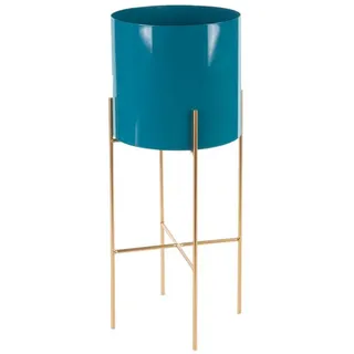 Eurofirany Blumentopf Blumentopf, Blumetopf mit elegantem Ständer aus Metall Gold Schwarz Weiß Blau