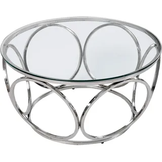 Couchtisch SALESFEVER Tische Gr. B/H/T: 80 cm x 40 cm x 80 cm, Silber/Klarglas, silberfarben (silber, silber, klar) Couchtische rund oval