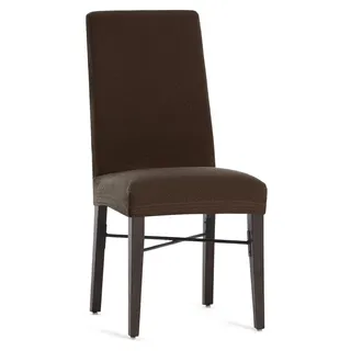 Eysa Packung mit 2 bielastischen Stuhlhussen mit Rückenlehne, braun, Design Harl