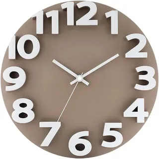30 Cm Große 3d-wanduhr Aus Kunststoff – Geräuschlos – Kein Ticken – Grau – Wohnzimmer-/wand-/wohndekoration