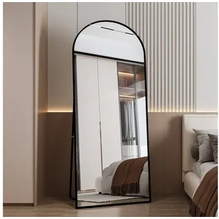 PXloue Ganzkörperspiegel 180x80 Oval Wandspiegel Standspiegel Groß Wand Ganzkörper, Spiegel Rund,Industrial Wandspiegel, für Schlafzimmer Badezimmer schwarz