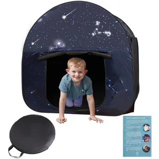 Sinneszelt | Ruhige Ecke für Kinder zum Spielen und Entspannen | Sternenmotiv Sinnesecke | bei Autismus, SPD, Angst | Sensory Tent Star (120 cm) | Sensorik-Zelt Verdunkelung für autistische Kinder