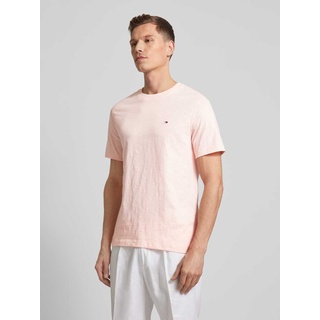 Regular Fit T-Shirt in unifarbenem Design, Pink, M