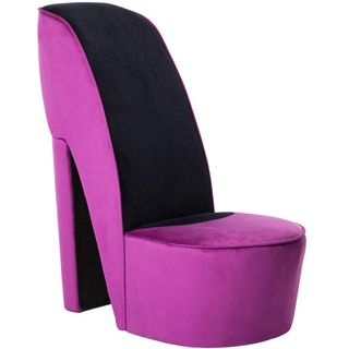 vidaXL Schuhsessel High Heel Design Sessel Stuhl Polstersessel Wohnzimmersessel Loungesessel Relaxsessel Hocker Sitzhocker Lila Samt
