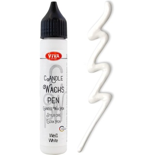 Viva Decor Wachs Pen 28ml (Weiß) - Farbe für Kerzen - Kerzenherstellung Supplies - Kerzenstift - Dekorierwachs für die Kerzenherstellung - Made in Germany