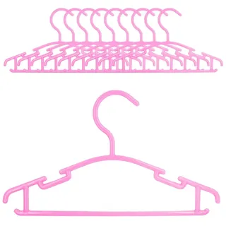 Intirilife 10x Kleiderbügel für Kinder aus Kunststoff in Rosa - 25.8 x 15 x 0.3 cm - Kinderkleiderbügel für Kleidung von Babys Kleinkinder