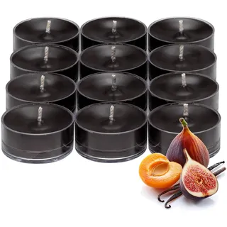 PartyLite Teelichter, Kerzen, Feigen und Früchte mit Vanilleduft, Geschenkset mit 12 Stück, Aromatherapie mit bis zu 4 bis 6 Stunden Brenndauer, ideal für Heimdekoration, Urlaubsgeschenk & Feier