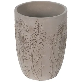Clayre & Eef Blumentopf Ø 18x25 cm Grau Beige Stein Blumen Innenblumentopf