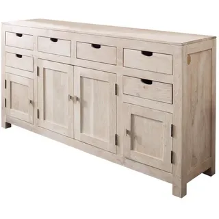 Massivmoebel24 Sideboard 180 x 95 x 45 cm Beige / Weiß