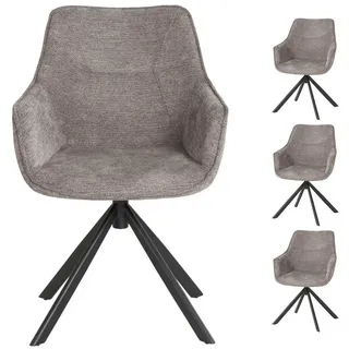 bene living Sessel San Carlo Textil 57 x 87 x 68 cm Hellgrau