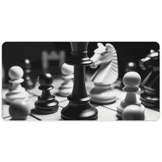Große Schreibtischunterlage, schwarz und weiß, Schach-Schreibtischunterlage, rutschfest, Büro-Mauspad, wasserdicht, Schreibtisch-Schreibunterlage, multifunktionale Schreibtischunterlage für Büro und