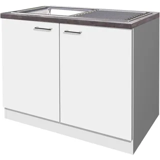 Flex-Well Unterschrank Spülenunterschrank Lucca 100 x 60 x 85 cm Weiß