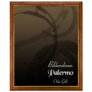 BIRAPA Einzelrahmen Bilderrahmen Palermo, (1 Stück), 59,4x84 cm (DIN A1), Ocker Gold, Holz braun 59,4 cm x 84 cm