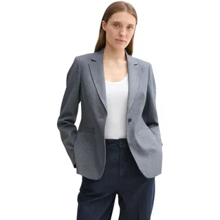 Tom Tailor Damen Blazer mit Struktur,36232 - Navy Off White Denim Look, 46 - 46