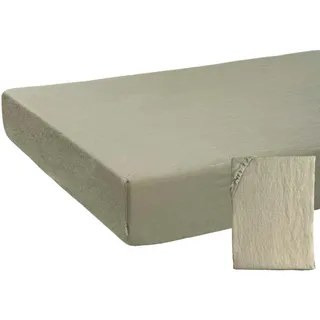beties reines Leinen Spannbettlaken ca. 90x200 cm 100% Leinen Stone-Washed Spannbetttuch Steghöhe 25 cm (leinen-Taupe)