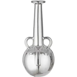 Gilde Dekovase Gesichtsvase - Blumenvase Vase groß aus Keramk Silber glasiert - Deko Wohnzimmer Geschenk Geburtstagsgeschenk - Farbe: Silber Höhe 38 cm