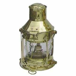 Linoows Windlicht Ankerlaterne, Schiffslaterne, Messing Öl Laterne (1x Petroleum Lampe) goldfarben