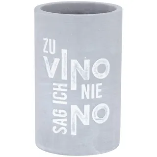 Flaschenkühler H21cm Beton Grau Weinkühler Spruch Zu Vino sag ich nie no Wein Sektkühler Tischdeko Candlelight Dinner