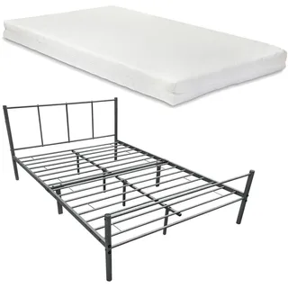 [en.casa] Metallbett Laos 120 x 200 cm Dunkelgrau