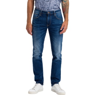Cross Jeans Herren Jeans Damien Slim Fit Blau 024 Normaler Bund Reißverschluss W 32 L 38