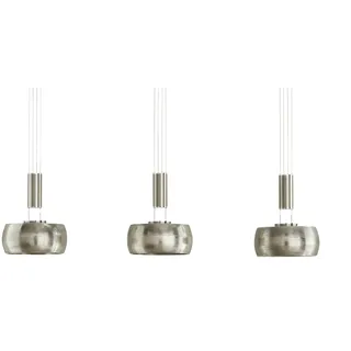 Fischer-Honsel LED-Pendelleuchte, 3-flammig, Schirme Nickel-matt antik , silber , Maße (cm): B: 100 H: 160 T: 20